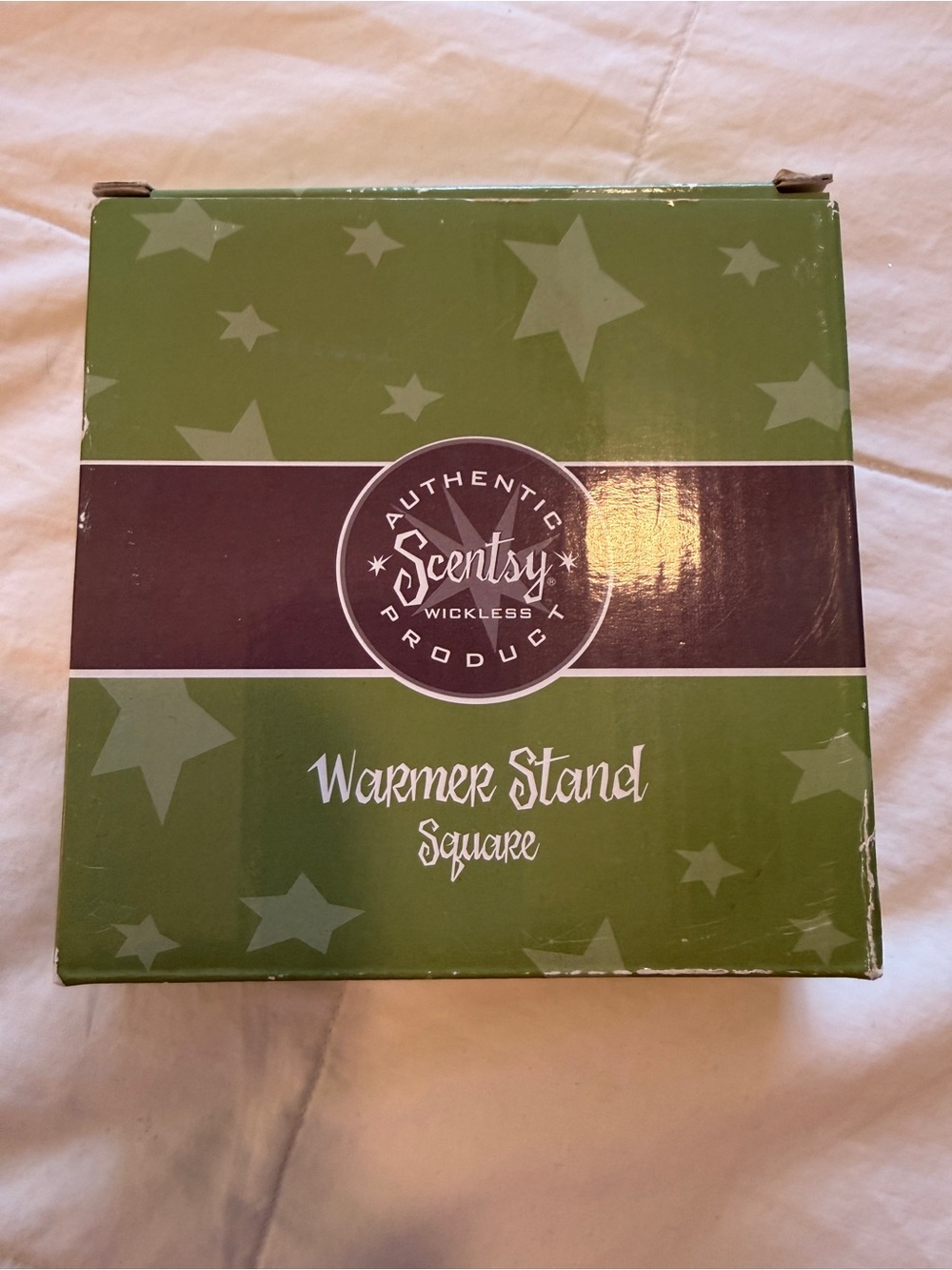Scentsy Warmer Stand Square - Green Star Pattern